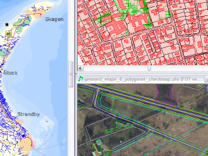 Analyzing and editing Map Data. Here GeoDenmmar data Editing and uploading.